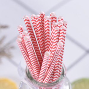 ống hút giấy vân hồng nhạt